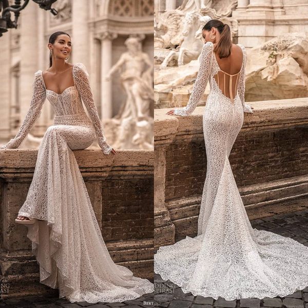 gorgeous full lace mermaid wedding dresses long sleeve sweetheart bridal gown beach boho country sweep train vestido de novia berta 2023, White
gorgeous full lace mermaid wedding dresses long sleeve sweetheart bridal gown beach boho country sweep train vestido de novia berta 2023, White