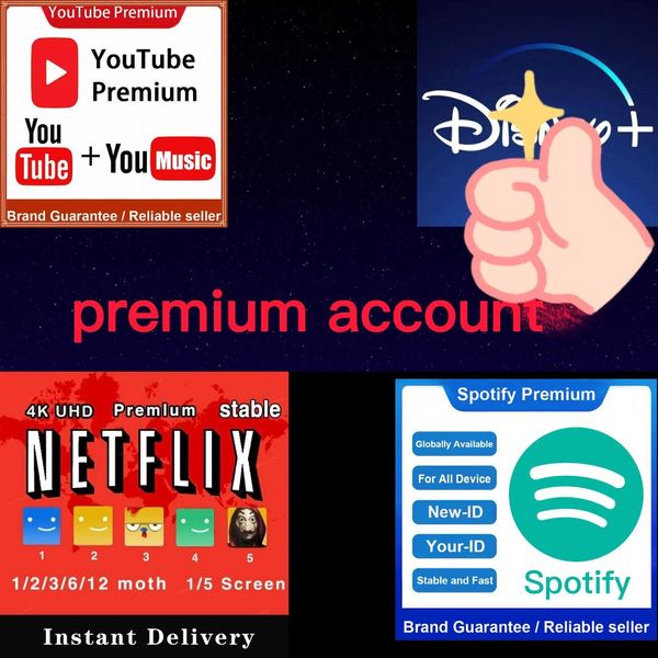 

7/24 online spotify premium youtube premium netflix 4k uhd account dlsnyplus account sale customer service is 24 hours