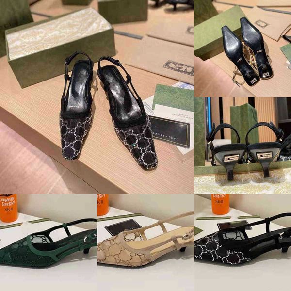sandals 2023 designer spring and summer new rhinestone cat heel hollow leather sandals women's mesh baotou middle slippers, Black
sandals 2023 designer spring and summer new rhinestone cat heel hollow leather sandals women's mesh baotou middle slippers, Black