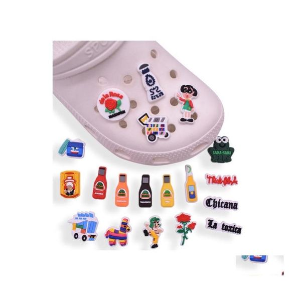 shoe parts accessories wholesale 100pcs/lot custom mexican style pvc charms shoecharms buckle soft rubber for croc shoes g dhyez, White;pink
shoe parts accessories wholesale 100pcs/lot custom mexican style pvc charms shoecharms buckle soft rubber for croc shoes g dhyez, White;pink