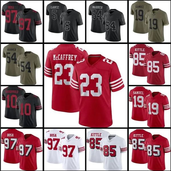23 christian mccaffrey 19 deebo samuel jersey brock purdy 5 trey lance 97 nick bosa 85 george kittle 54 fred warner jerry rice jimmy garoppo, Black;red
23 christian mccaffrey 19 deebo samuel jersey brock purdy 5 trey lance 97 nick bosa 85 george kittle 54 fred warner jerry rice jimmy garoppo, Black;red