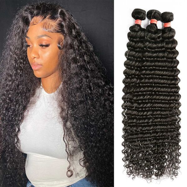 lace wigs brazilian 3 4 deep wave hair bundles water curly weaves 32 40 inch natural human thick remy 230106, Black;brown
lace wigs brazilian 3 4 deep wave hair bundles water curly weaves 32 40 inch natural human thick remy 230106, Black;brown