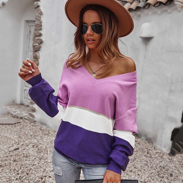 women's sweaters ladies autumn winter pullover patchwork casual warm jumper knitted loose female pull knitwear 230118, White;black
women's sweaters ladies autumn winter pullover patchwork casual warm jumper knitted loose female pull knitwear 230118, White;black