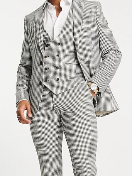 customize tuxedo houndstooth handsome peak lapel groom tuxedos men suits wedding/prom/dinner man blazer jacket pants tie vest w1226, Black;gray
customize tuxedo houndstooth handsome peak lapel groom tuxedos men suits wedding/prom/dinner man blazer jacket pants tie vest w1226, Black;gray