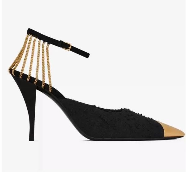 sling sandals shoes chain-trimmed suede pointed toe women's pumps chain-embellished ankle straps high heels eu 35-40, Black
sling sandals shoes chain-trimmed suede pointed toe women's pumps chain-embellished ankle straps high heels eu 35-40, Black