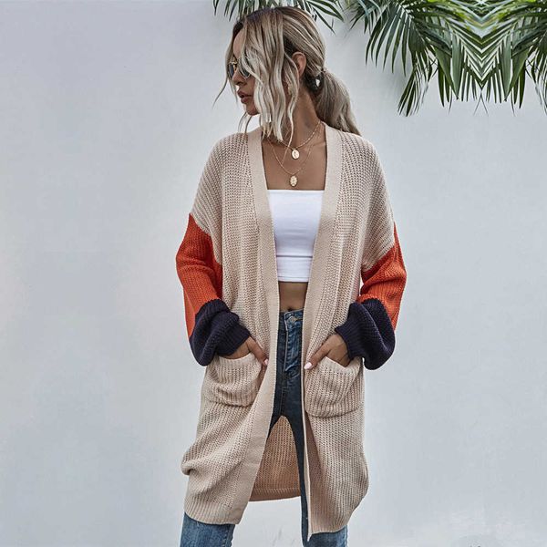women's sweaters knits tees ladies patchwork full sleeve knittwear casual long cardigans sweater female loose thin knitted coat 230118, White;black
women's sweaters knits tees ladies patchwork full sleeve knittwear casual long cardigans sweater female loose thin knitted coat 230118, White;black