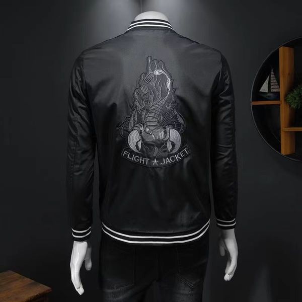 men's jackets autumn and spring 2023 leisure slim fit zipper black and white sky thread embroidered youth jacket, Black;brown
men's jackets autumn and spring 2023 leisure slim fit zipper black and white sky thread embroidered youth jacket, Black;brown
