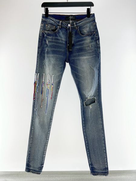 2023 spring new fashions mens distressed ripped skinny letter designer jeans ~ us size 28-38 jeans ~ slim motorcycle moto biker causal denim, Blue
2023 spring new fashions mens distressed ripped skinny letter designer jeans ~ us size 28-38 jeans ~ slim motorcycle moto biker causal denim, Blue