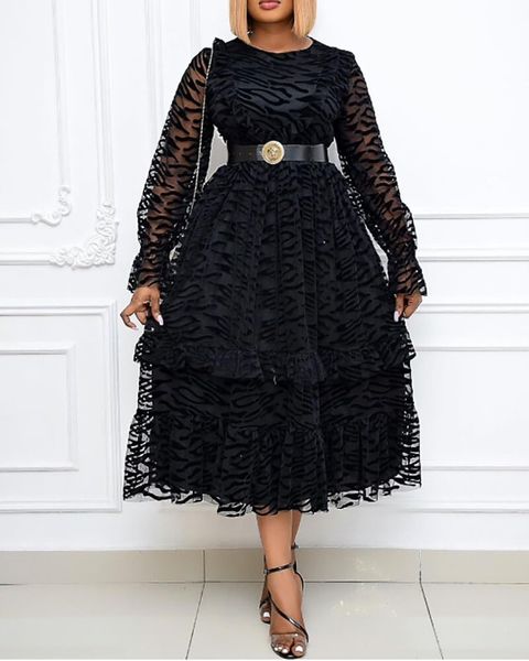 plus size dresses mesh flocking elegant large skirt train large size dress with wooden ear edge without belt, Black
plus size dresses mesh flocking elegant large skirt train large size dress with wooden ear edge without belt, Black