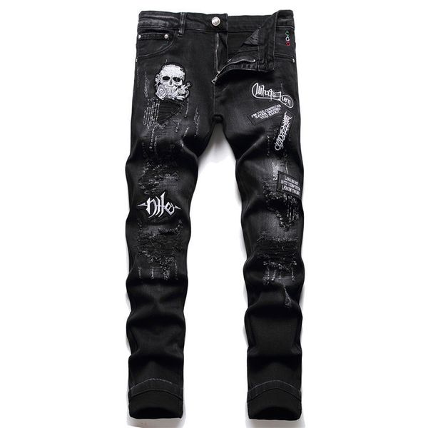 new jeans chino pants pant men's trousers stretch close-fitting slacks washed straight skinny embroidery patchwork ripped mens trend br, Blue
new jeans chino pants pant men's trousers stretch close-fitting slacks washed straight skinny embroidery patchwork ripped mens trend br, Blue