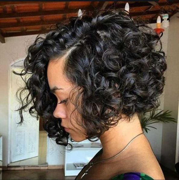 hair synthetic wigs small curl female short fluffy chemical fiber head cover 1201, Black
hair synthetic wigs small curl female short fluffy chemical fiber head cover 1201, Black