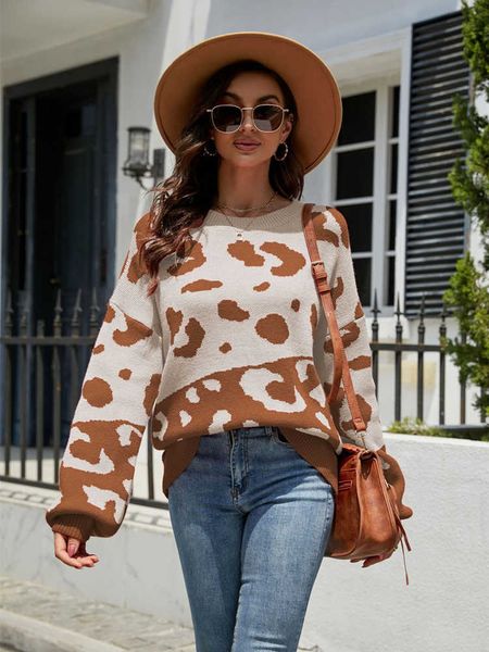 women's sweaters ladies leopard print oversize loose autumn winter sweater women knitted jumper pullovers female pull knitwear 230118, White;black
women's sweaters ladies leopard print oversize loose autumn winter sweater women knitted jumper pullovers female pull knitwear 230118, White;black
