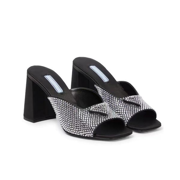 crystal slippers mules womens slides high heels shoes rhinestone real silk95mm chunky block slip-on open toe luxury designers street style f, Black
crystal slippers mules womens slides high heels shoes rhinestone real silk95mm chunky block slip-on open toe luxury designers street style f, Black