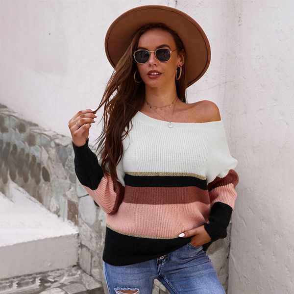 women's sweaters ladies autumn winter sweater striped casual warm jumper knit loose pullover female pull knitwear 230118, White;black
women's sweaters ladies autumn winter sweater striped casual warm jumper knit loose pullover female pull knitwear 230118, White;black