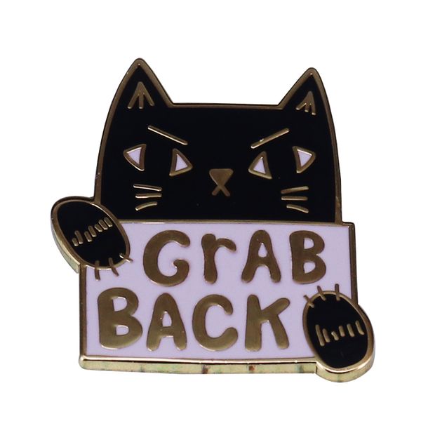 cute feminist cat pin trendy women rights activist liberal accessory, Blue 
cute feminist cat pin trendy women rights activist liberal accessory, Blue