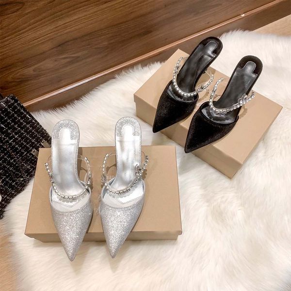 baotou semi-trailer high-heeled sandals luxury brand designer 2023 spring new women's rhinestone decoration fashion casual trend, Black
baotou semi-trailer high-heeled sandals luxury brand designer 2023 spring new women's rhinestone decoration fashion casual trend, Black