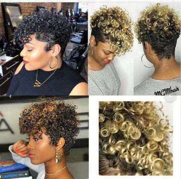 hair synthetic wigs chemical fiber headgear small curl short female 1201, Black
hair synthetic wigs chemical fiber headgear small curl short female 1201, Black