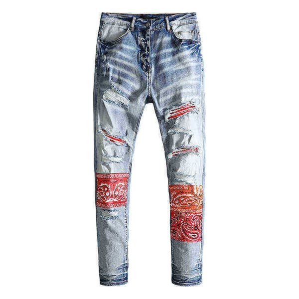 men's jeans blue worn cashew nut flower patch cloth knee hole small leg jeans high street
men's jeans blue worn cashew nut flower patch cloth knee hole small leg jeans high street