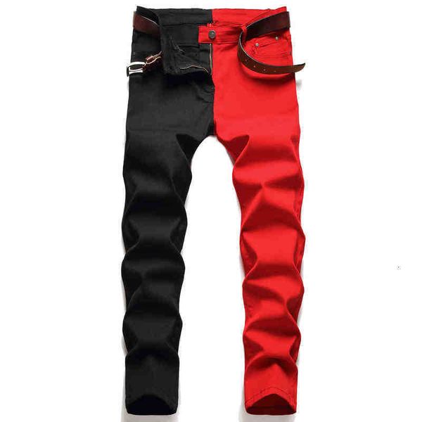 men's jeans jeans micro elastic slim fit small foot splicing two-color men's fashion trend multicolor pants, Blue
men's jeans jeans micro elastic slim fit small foot splicing two-color men's fashion trend multicolor pants, Blue