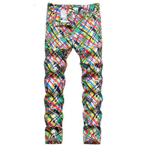 men's jeans new british style three-dimensional colorful printing men's slim fit fashion personality micro elastic small foot casu, Blue
men's jeans new british style three-dimensional colorful printing men's slim fit fashion personality micro elastic small foot casu, Blue