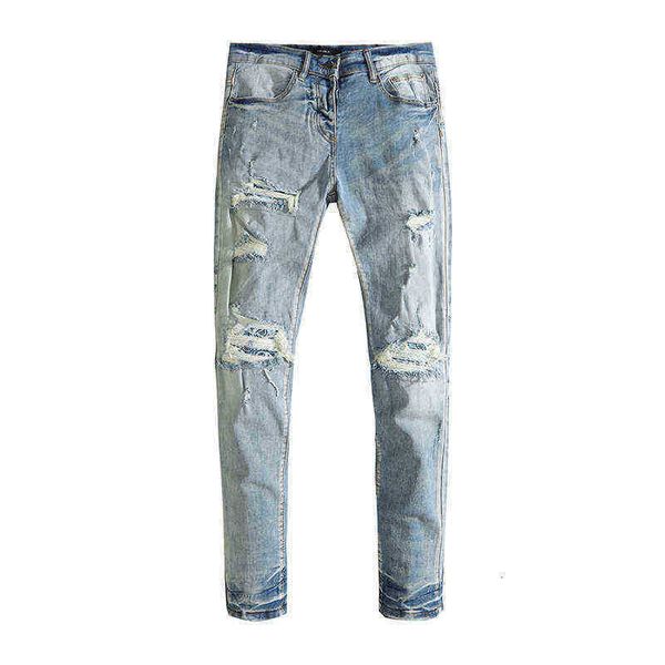 men's jeans wash water hole breaking blue cashew nut flower light color slim fit and women's high street fashion brand
men's jeans wash water hole breaking blue cashew nut flower light color slim fit and women's high street fashion brand