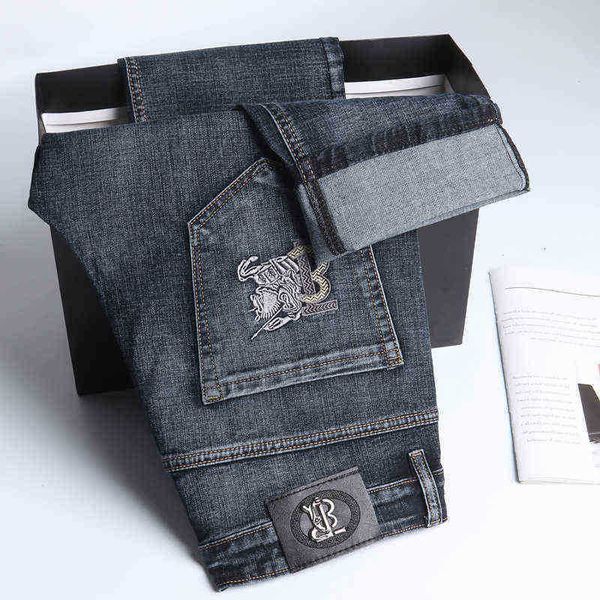 men's jeans men's spring and autumn leisure elastic embroidery fashion br slim fit versatile thick jeans, Blue
men's jeans men's spring and autumn leisure elastic embroidery fashion br slim fit versatile thick jeans, Blue