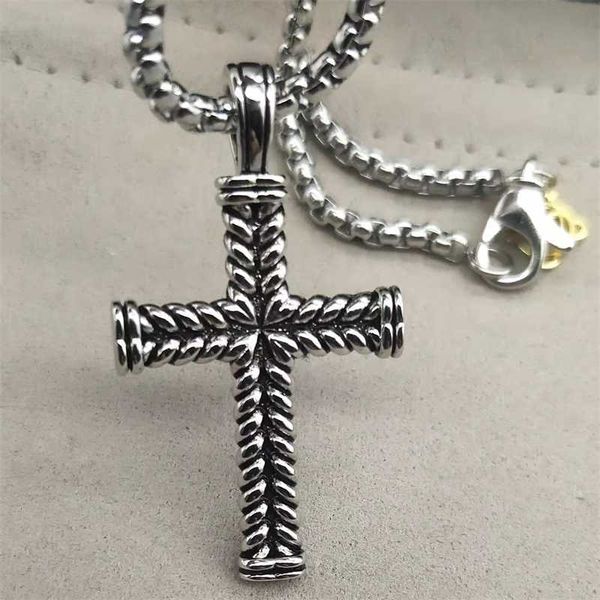 

Designer DY Necklace Men Style Chain Necklaces Pendants Classic Women Diamond Vintage Pendant Hip Jewelry Cross Hop length 50cm Christmas gift