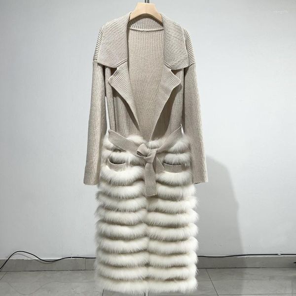 women's down streetwear 2023 women x-long cashmere wool blends real fur coat luxury belted natural patchwork jackets jd32, Black
women's down streetwear 2023 women x-long cashmere wool blends real fur coat luxury belted natural patchwork jackets jd32, Black