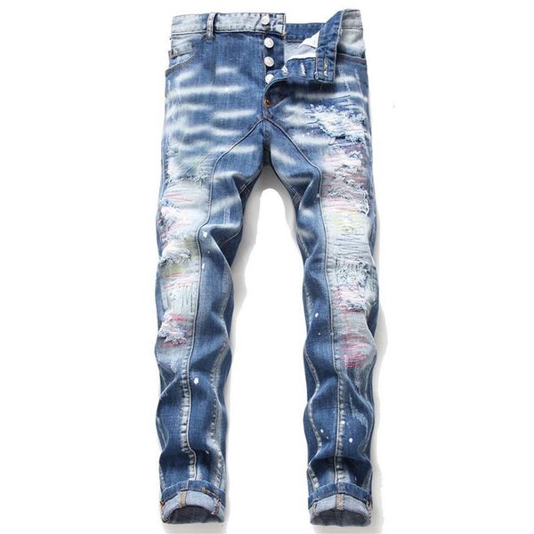 unique mens distressed ripped blue skinny jeans fashion designer slim fit washed motocycle denim pants panelled hip hop biker trou282m
unique mens distressed ripped blue skinny jeans fashion designer slim fit washed motocycle denim pants panelled hip hop biker trou282m