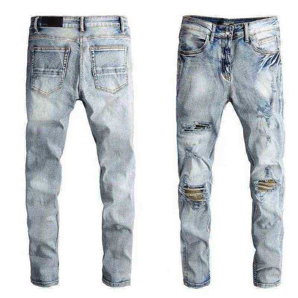 men's jeans national fashion knee hole damage light color straight tube denim pants men's brand elastic slim hip hop, Blue
men's jeans national fashion knee hole damage light color straight tube denim pants men's brand elastic slim hip hop, Blue