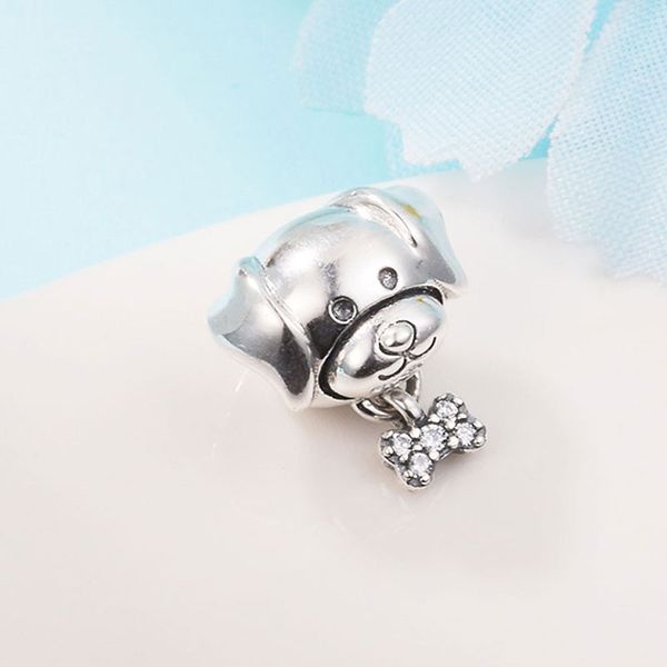 925 sterling silver pet dog & bone dangle bead fits european jewelry pandora style charm bracelets, Black
925 sterling silver pet dog & bone dangle bead fits european jewelry pandora style charm bracelets, Black