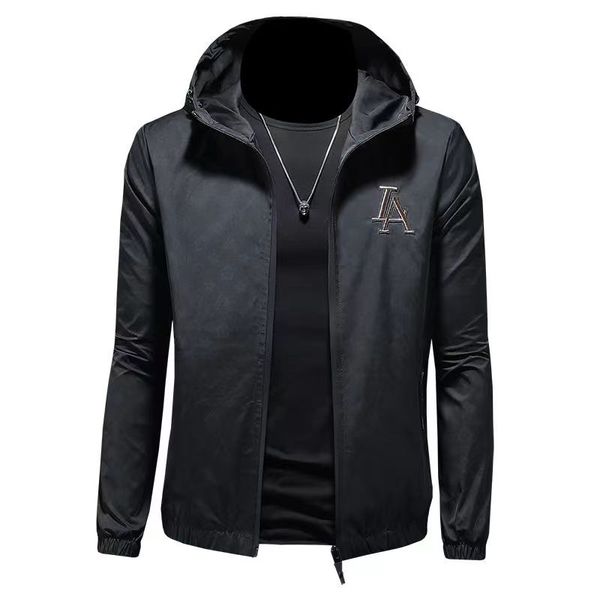 men's slim hooded jacket autumn new fashion brand printed embroidered coat versatile youth hooded jacket, Black;brown
men's slim hooded jacket autumn new fashion brand printed embroidered coat versatile youth hooded jacket, Black;brown