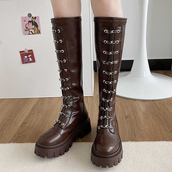 boots punk chunky platform knee high women 2022 fashion metal chain pu leather woman back zipper long botas female 221215, Black
boots punk chunky platform knee high women 2022 fashion metal chain pu leather woman back zipper long botas female 221215, Black