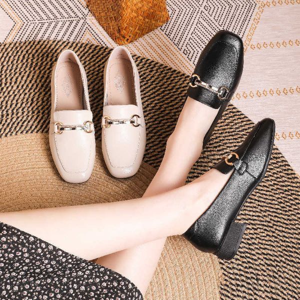 dress shoes genuine leather loafers women's new versatile british small leather shoes flat sole single shoes professional, Black
dress shoes genuine leather loafers women's new versatile british small leather shoes flat sole single shoes professional, Black