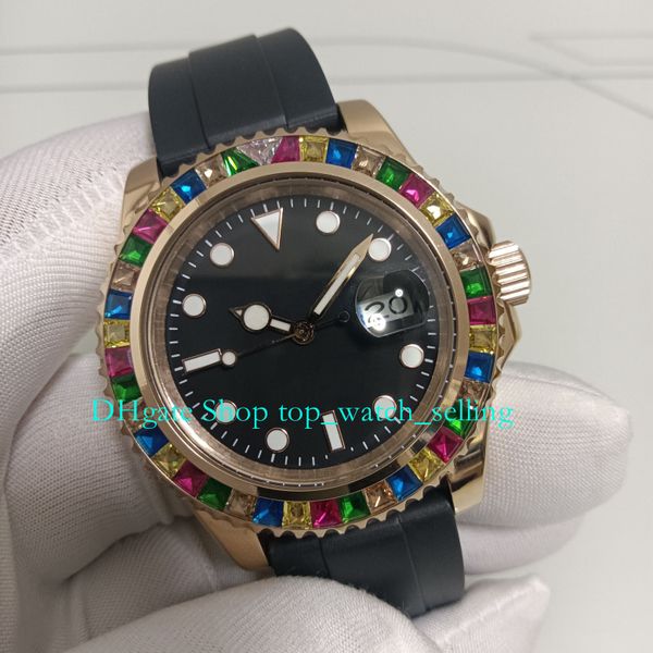 men size watch with box mens wristwatches 40mm black dial gem-set multi color rainbow diamond rose gold rubber strap automatic watches, Slivery;black
men size watch with box mens wristwatches 40mm black dial gem-set multi color rainbow diamond rose gold rubber strap automatic watches, Slivery;black