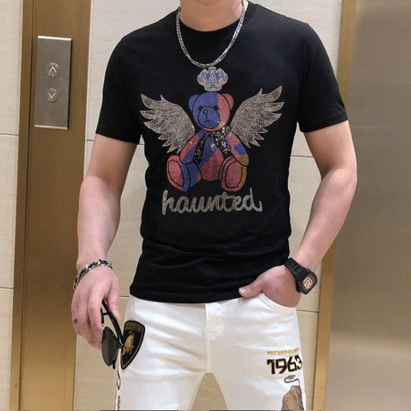 men's t-shirts trends short-sleeved fashion bear diamond design tees breathable comfortable cotton male 2023 new mens clothing m-5xl, White;black
men's t-shirts trends short-sleeved fashion bear diamond design tees breathable comfortable cotton male 2023 new mens clothing m-5xl, White;black