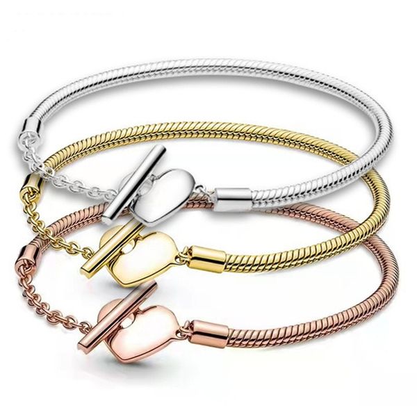 16-21cm new charm bracelet 925 silver fit pandora european bracelets heart t clasp snake chain bracelets pendant charm bead accessories diy, Black
16-21cm new charm bracelet 925 silver fit pandora european bracelets heart t clasp snake chain bracelets pendant charm bead accessories diy, Black