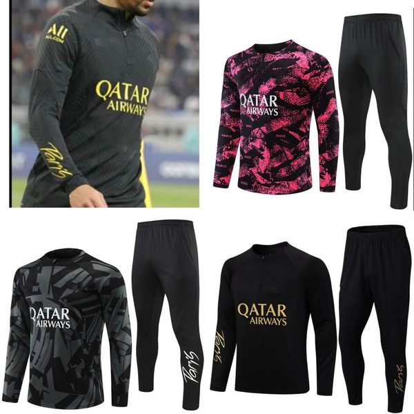 22 23 24 tracksuit psg mbappe jacket futbol men long sleeves survetement sets hommes sportswear training suits football tracksuits s-2xl, Black
22 23 24 tracksuit psg mbappe jacket futbol men long sleeves survetement sets hommes sportswear training suits football tracksuits s-2xl, Black