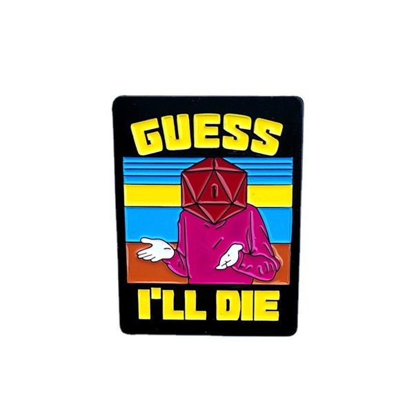 dragon and dungeon i will die 20-sided dice brooch badge bag clothing pin versatile accessories, Blue 
dragon and dungeon i will die 20-sided dice brooch badge bag clothing pin versatile accessories, Blue