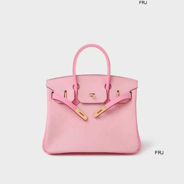 designer birkin handbags herme color matching platinum bag litchi pattern head leather high capacity handbag pink macarone kelys one should