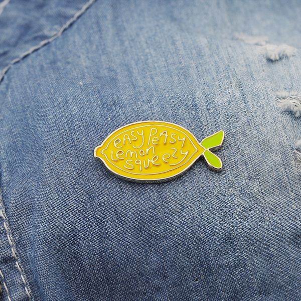 cute yellow lemon easy peasy lemon squeezy creative simple brooch pin badges, Blue
cute yellow lemon easy peasy lemon squeezy creative simple brooch pin badges, Blue