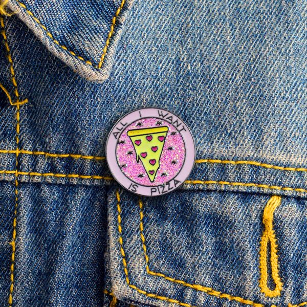 new pink heart-shaped triangle pizza brooch all i want is pizza round brooch backpack accessories pin badges, Blue
new pink heart-shaped triangle pizza brooch all i want is pizza round brooch backpack accessories pin badges, Blue
