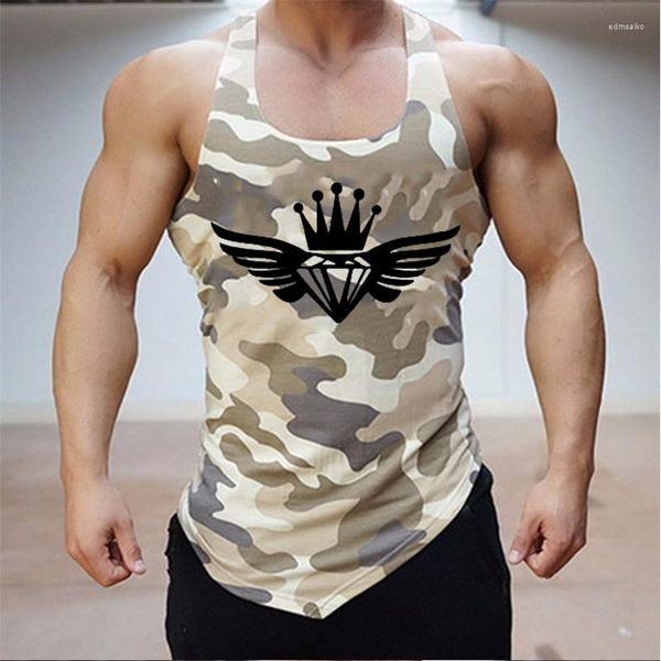 

men' tank 2023 gyms brand clothes engineers singlets vest casual body fitness men bodybuilding loose cotton, White;black