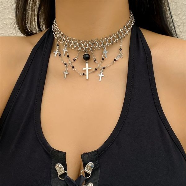 necklaces bracelet designer jewelry multi-layered geometric alloy necklace creative exaggerated multi-element punk metal tassel necklace cro, Silver
necklaces bracelet designer jewelry multi-layered geometric alloy necklace creative exaggerated multi-element punk metal tassel necklace cro, Silver