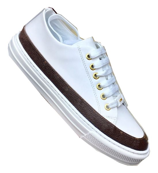 luxury designer women low cut shoes flat-bottom leather white casual shoe stitching brown lace up sneaker leathers lining rubber sole with b, Black
luxury designer women low cut shoes flat-bottom leather white casual shoe stitching brown lace up sneaker leathers lining rubber sole with b, Black