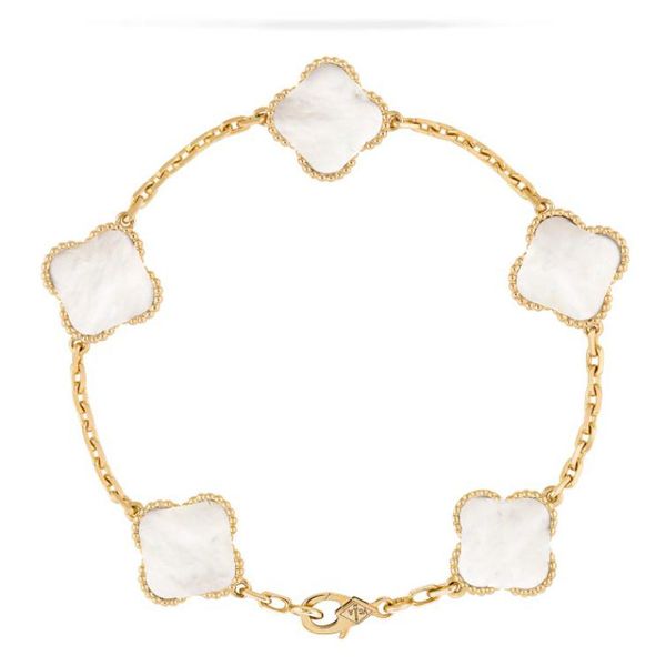 fashion classic 4/four leaf clover charm bracelets bangle chain 5 flowers bracelet 18k gold agate shell mother-of-pearl for women girl weddi, Golden;silver
fashion classic 4/four leaf clover charm bracelets bangle chain 5 flowers bracelet 18k gold agate shell mother-of-pearl for women girl weddi, Golden;silver