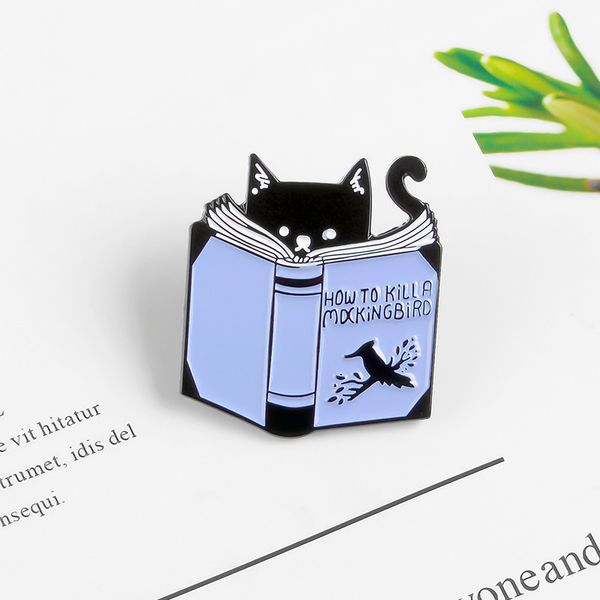 reading book cat enamel pin how to kill a mocking bird badge brooch cartoon animal badges jewelry gifts, Blue
reading book cat enamel pin how to kill a mocking bird badge brooch cartoon animal badges jewelry gifts, Blue
