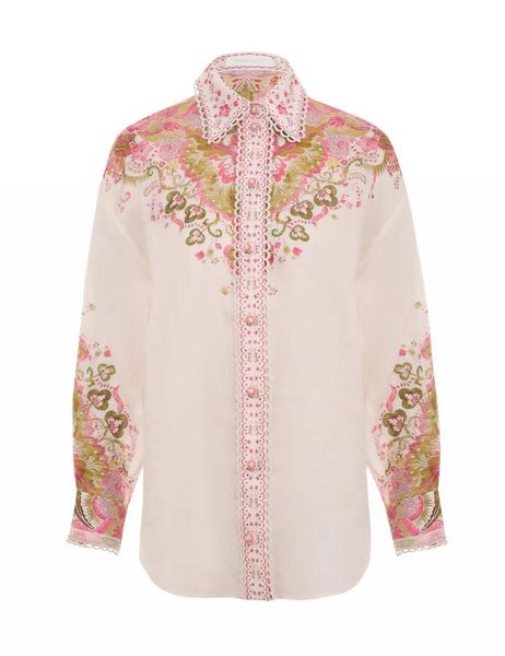 women's blouses & shirts 2023 luxury designer design patchwork printed loose shirt, White
women's blouses & shirts 2023 luxury designer design patchwork printed loose shirt, White