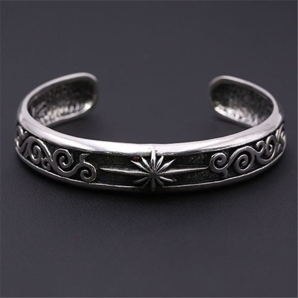 stars scroll bangle bracelet 925 sterling silver gothic punk vintage handmade cuff bracelets jewelry accessories gifts for women 62 mm id, Black
stars scroll bangle bracelet 925 sterling silver gothic punk vintage handmade cuff bracelets jewelry accessories gifts for women 62 mm id, Black