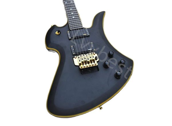 lvyunusual shape black body electric guitar with gold hardware yellow binding rosewood fingerboard
lvyunusual shape black body electric guitar with gold hardware yellow binding rosewood fingerboard